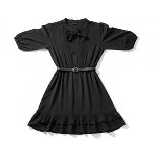CITY CHIC New Plus Size Womens Precious Tie Tunic Mini Dress Black M 18 Boho LBD
